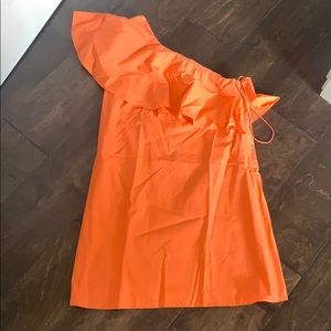 Alice and Olivia Orange one shoulder dress